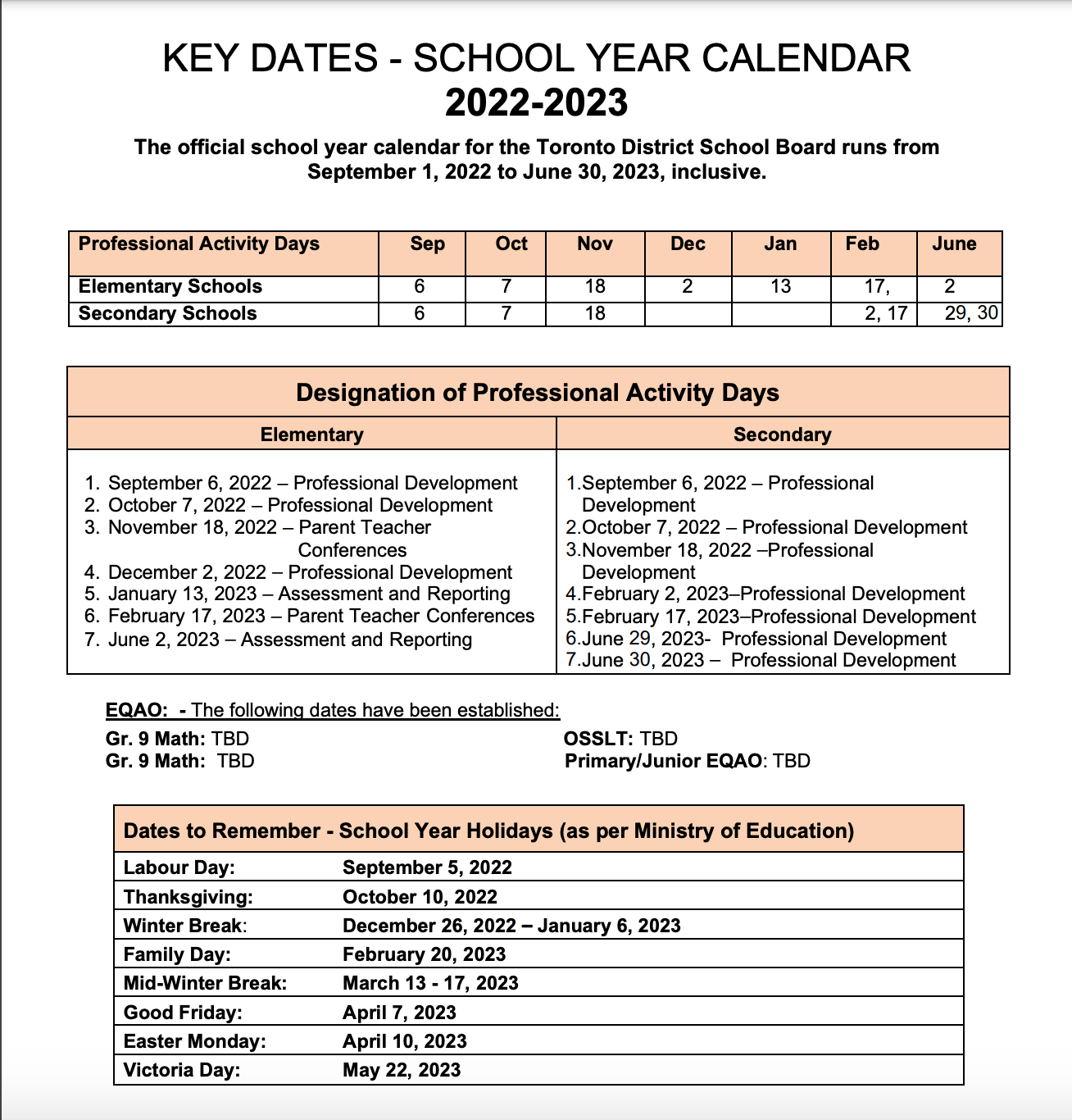Tdsb 2023 To 2023 Calendar Get Calendar 2023 Update